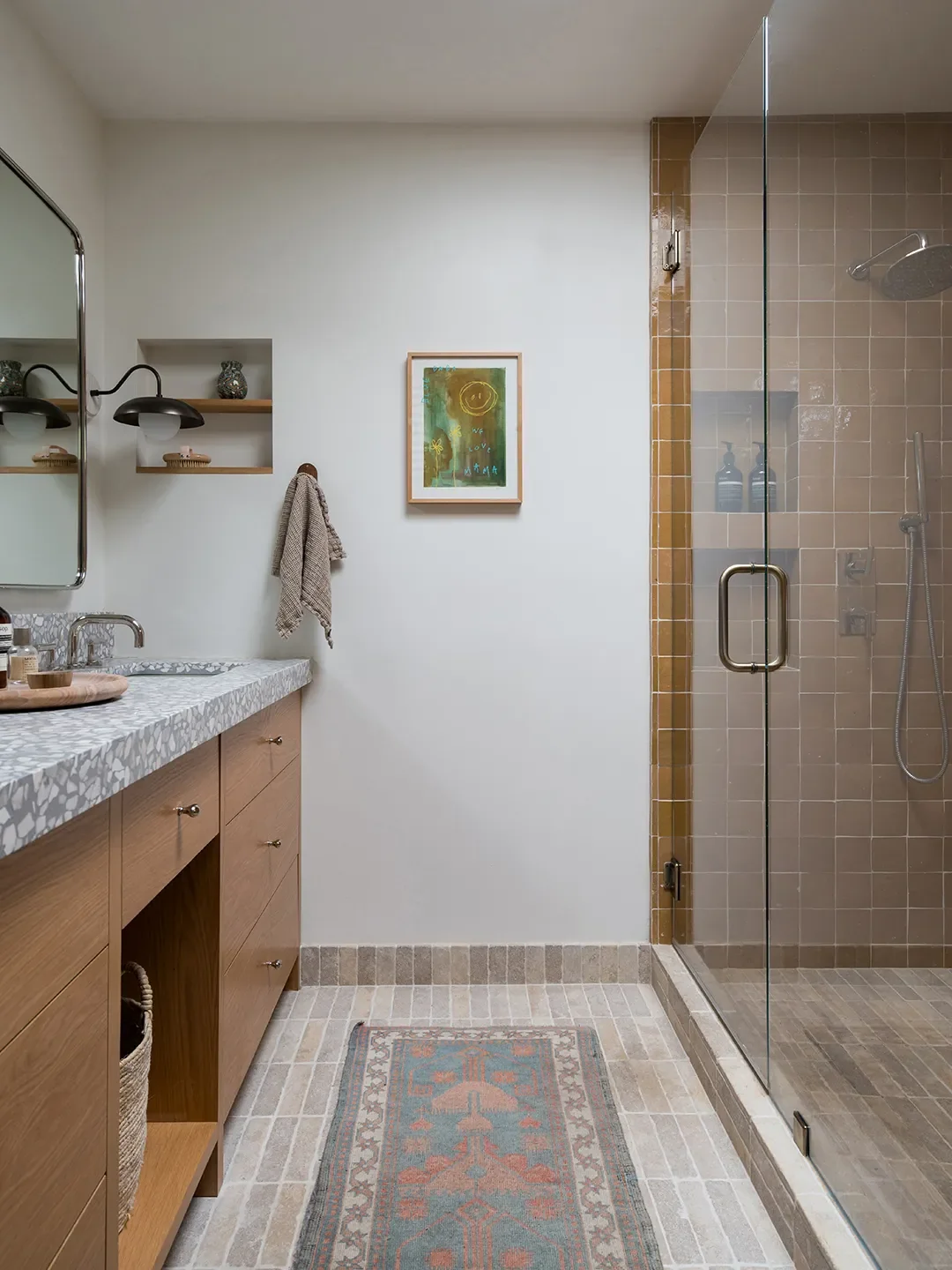 This Designer Worked Layout Wizardry in Her Bathroom and Squeezed in a Double Shower