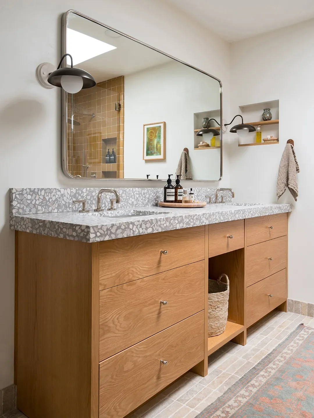 This Designer Worked Layout Wizardry in Her Bathroom and Squeezed in a Double Shower