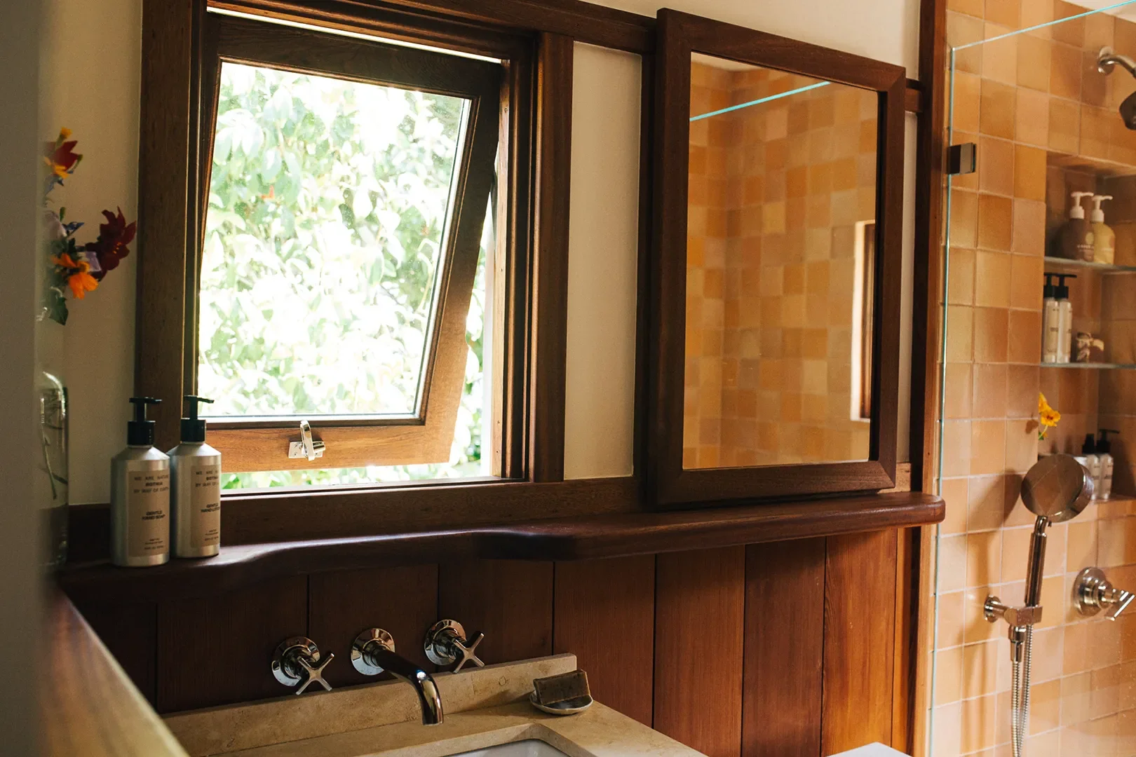 This Esthetician's Wood-Wrapped Bathroom Is Basically a Spa Day in Disguise