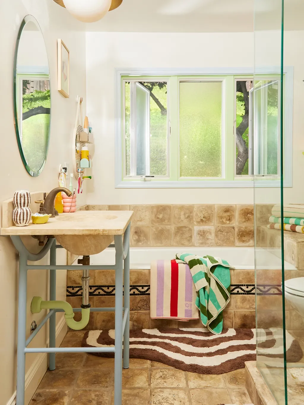 When Your Bathroom Plumbing Is Ugly and Unhideable, Just Paint the Heck Out of It