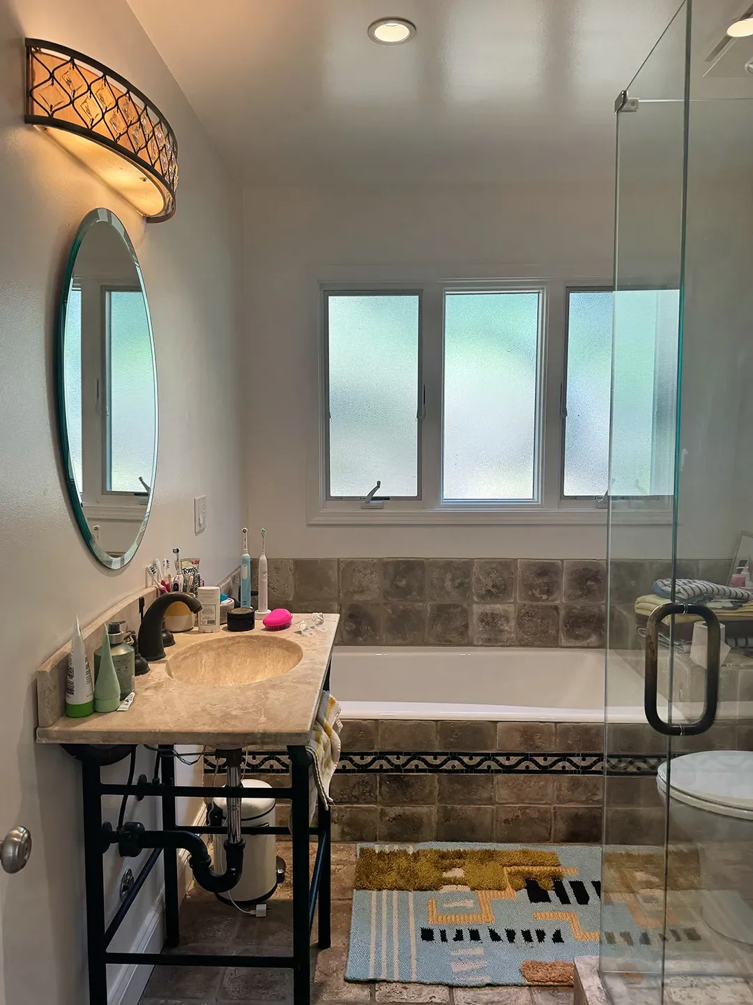 When Your Bathroom Plumbing Is Ugly and Unhideable, Just Paint the Heck Out of It