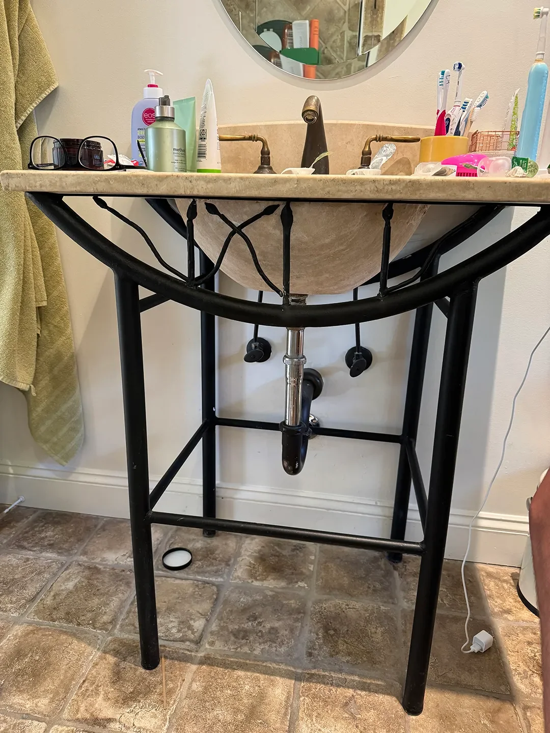 When Your Bathroom Plumbing Is Ugly and Unhideable, Just Paint the Heck Out of It